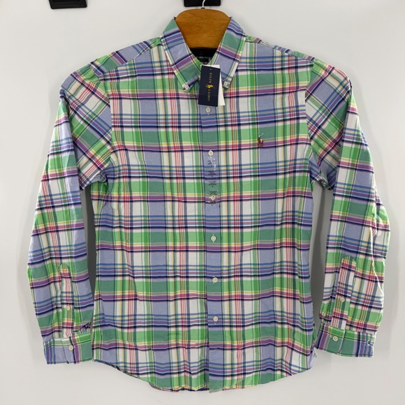 Polo Ralph Lauren Other - Polo Ralph Lauren Mens Slim Fit Plaid Button Down Shirt Green Blue L NWT
